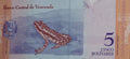 Venezuela 5 bolivares 2018 Frog Banknote UNC