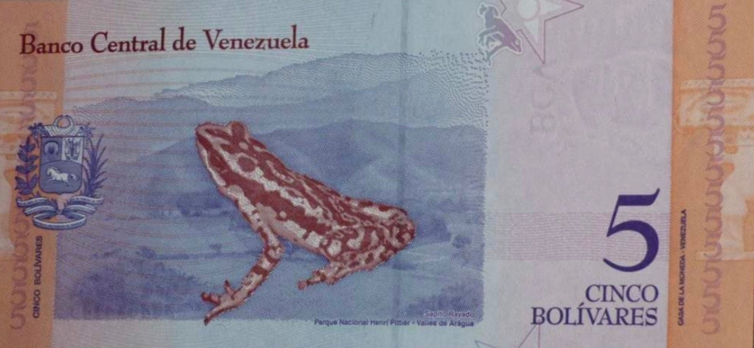 Venezuela 5 bolivares 2018 Frog Banknote UNC